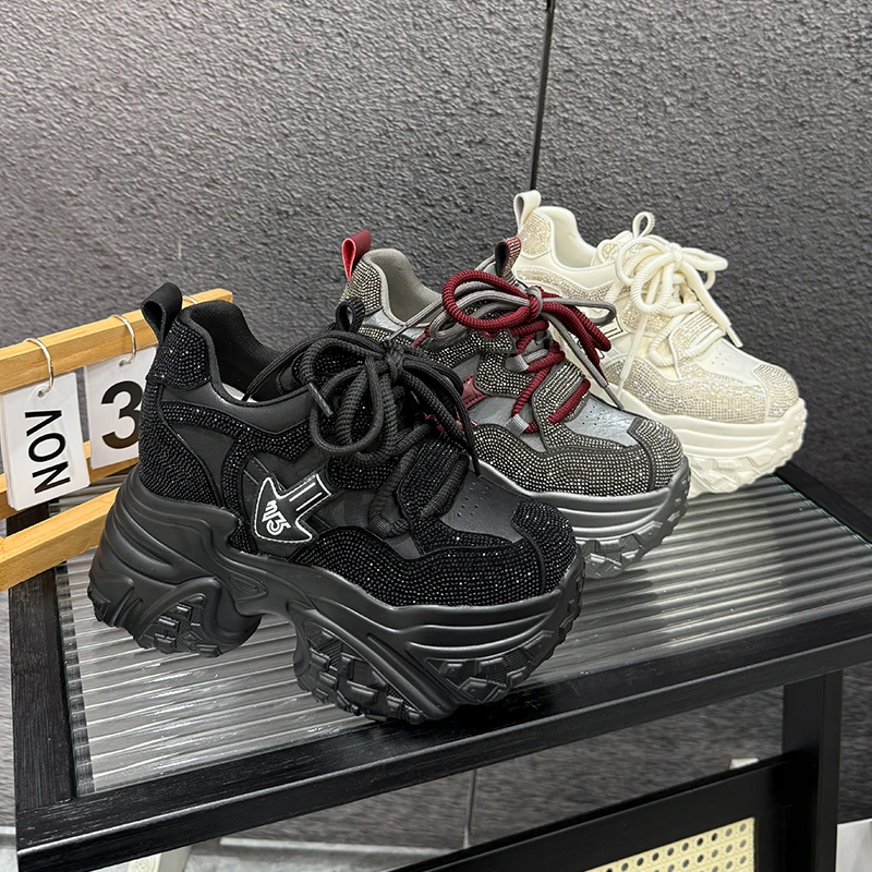 【红姐推荐】10-12CM厚底欧洲站增高老爹鞋女2024运动休闲鞋597-115