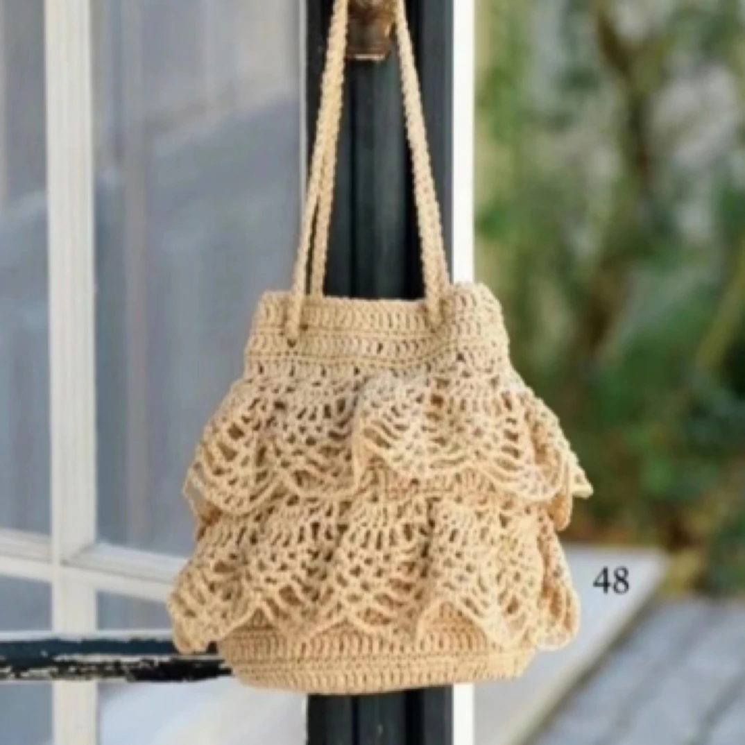 菠萝花边包包钩织材料包