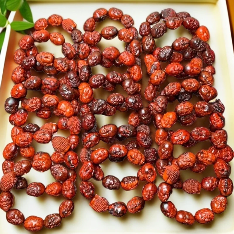 印度小叶紫檀十八罗汉手串念珠文玩盘玩男女念珠