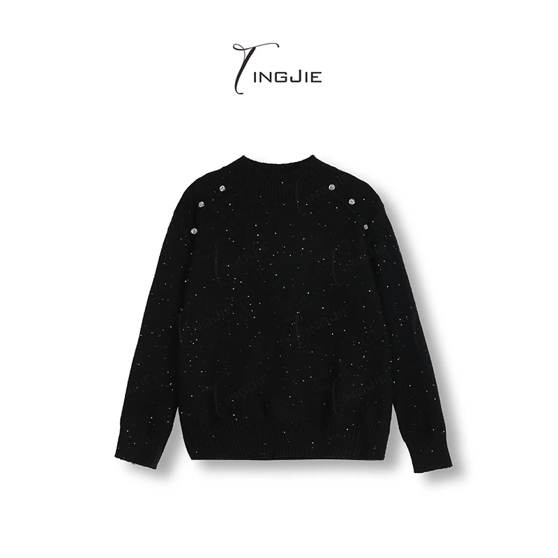 【黑色满天星】星空细闪/高级时尚感穿搭加厚款秋冬毛衣B915