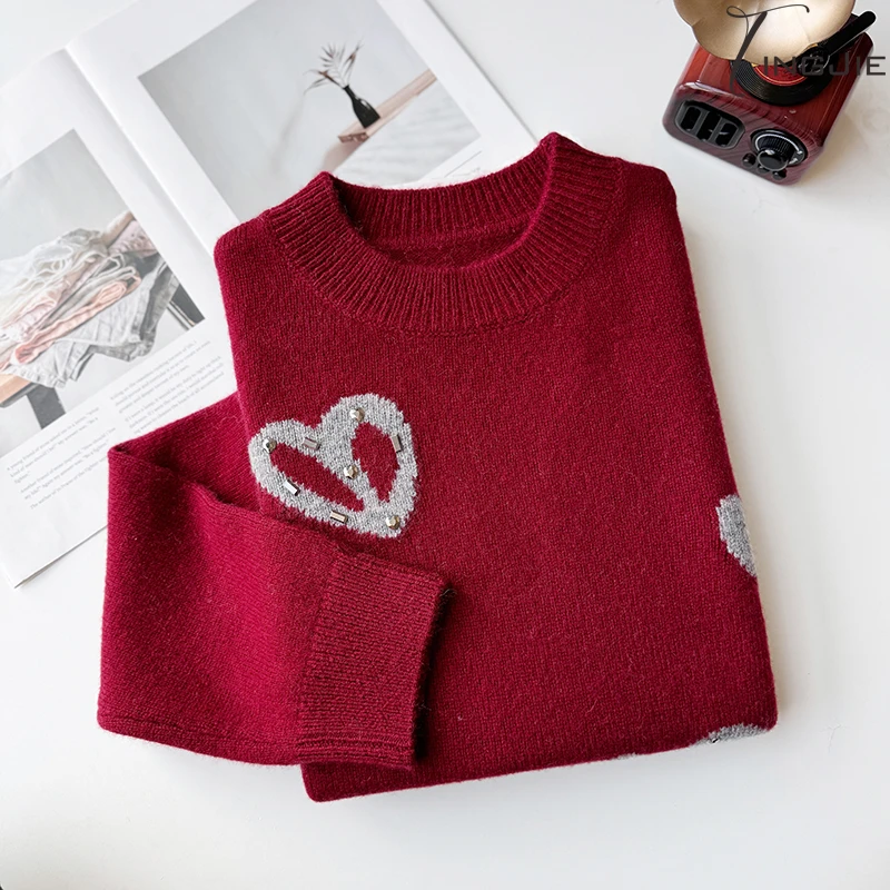 【辉芒之心】【100%羊毛】加厚时尚洋气2024新款女装套头毛衣B1905