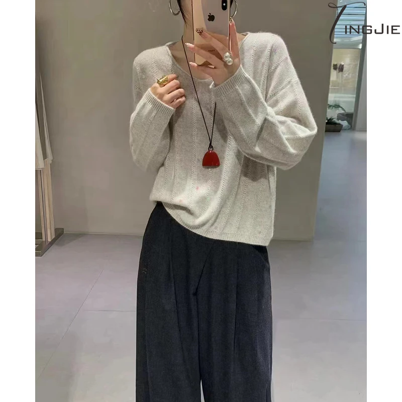 B1494长袖上衣针织毛衣上衣女