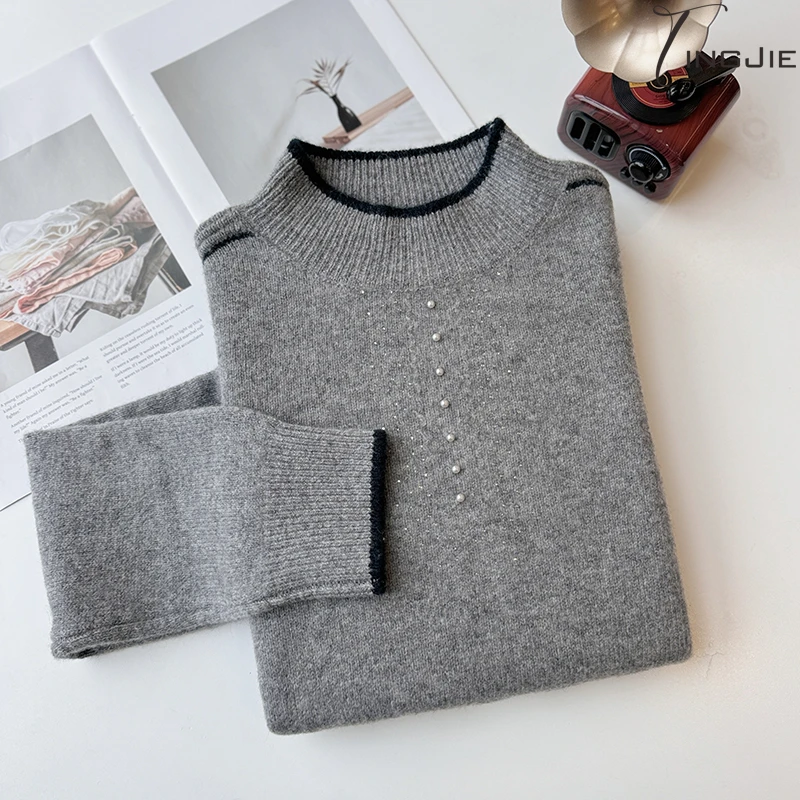 【瑰丽之夜】【100%羊毛】加厚时尚洋气长袖针织套头秋冬高级感B1815