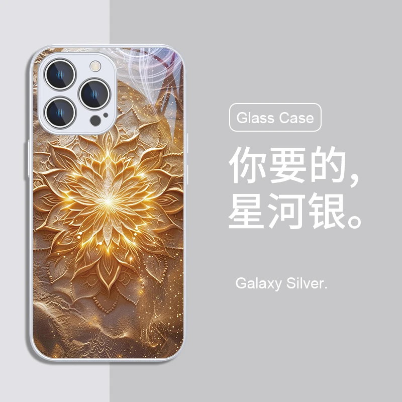 适用苹果17/华为pura70/小米15/oppo/vivo奢华曼陀罗高级感手机壳