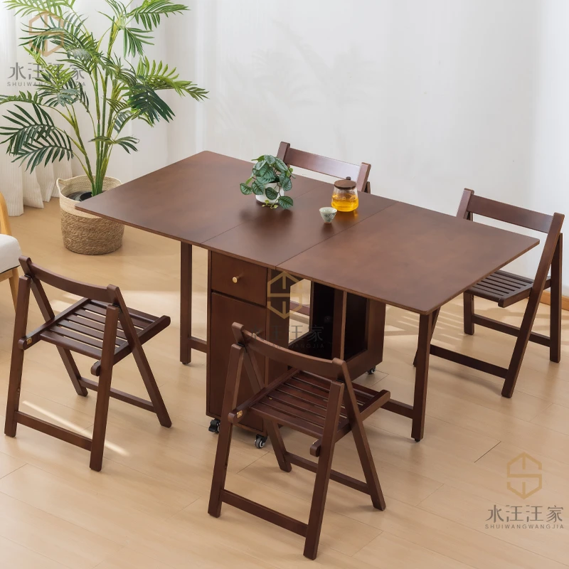 【满汉全席折叠餐桌】全楠竹小户型家用伸缩桌椅简约现代可移动饭桌