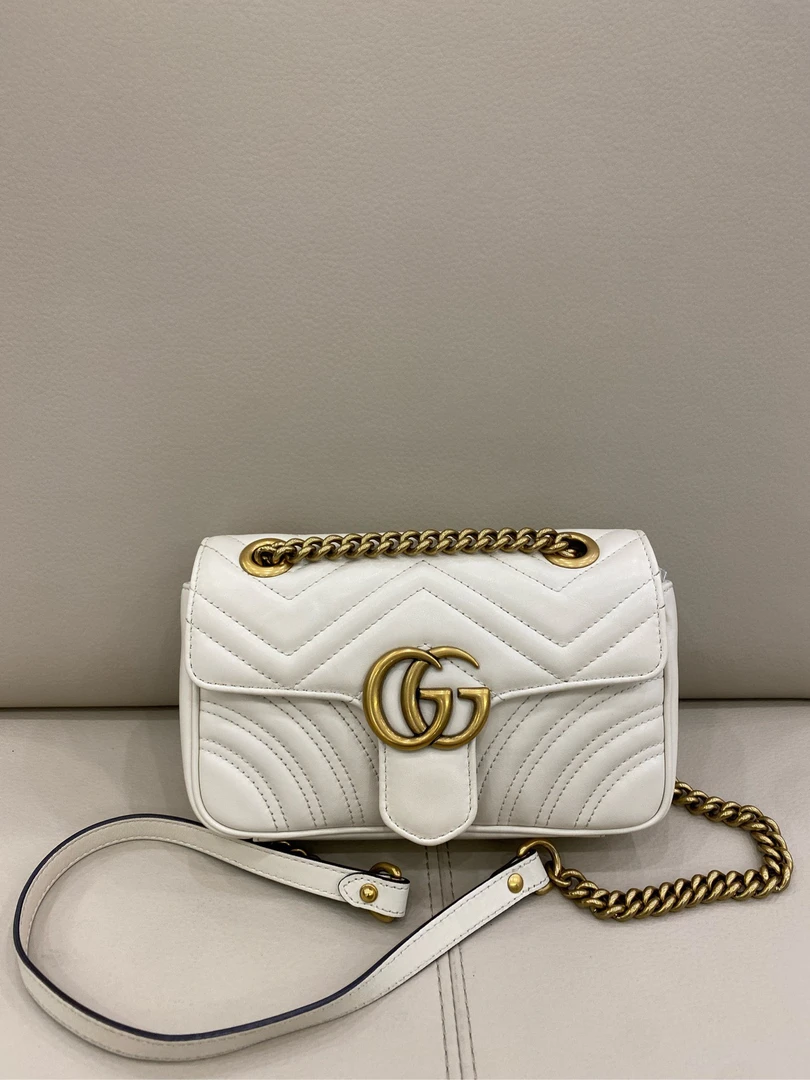 99新 GUCCI/古驰 Gucci marmont22 小号 白色