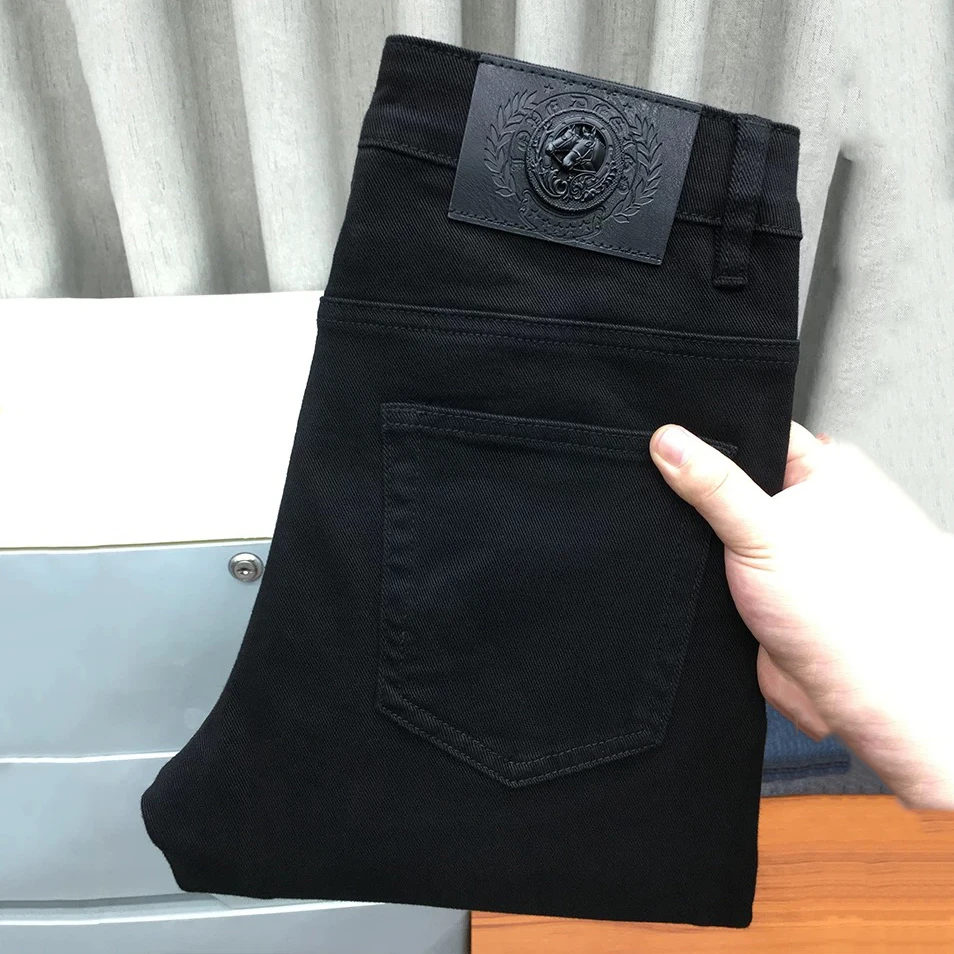 秋冬新款潮流小黑牛男装长裤 潮牌男装修身男士显瘦百搭牛仔裤