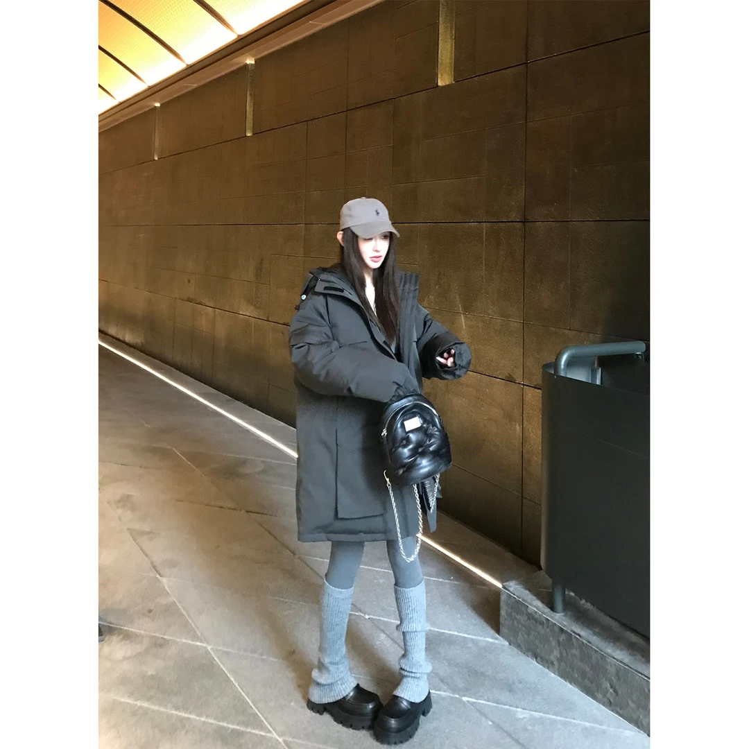 【青苍6折】Skk Store 罗马航班 工装羽绒服女冬季加厚重磅连帽外套