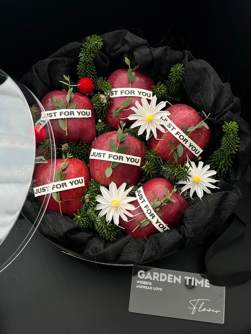 高档防水亚克力礼盒圆形套三入冬套水果鲜花花店水果店