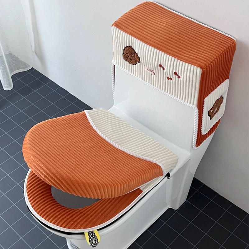 马桶垫三件套马桶坐垫四季通用简约可爱家用防水坐便盖套圈垫通用