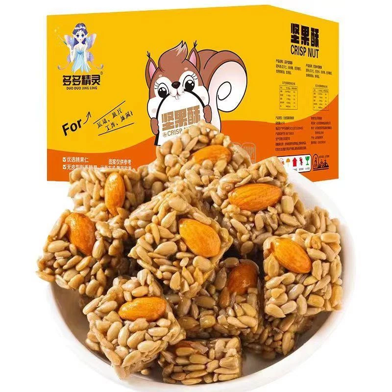 多多精灵瓜子仁巴旦木坚果酥【整箱包】混合口味儿童零食笋0g笋