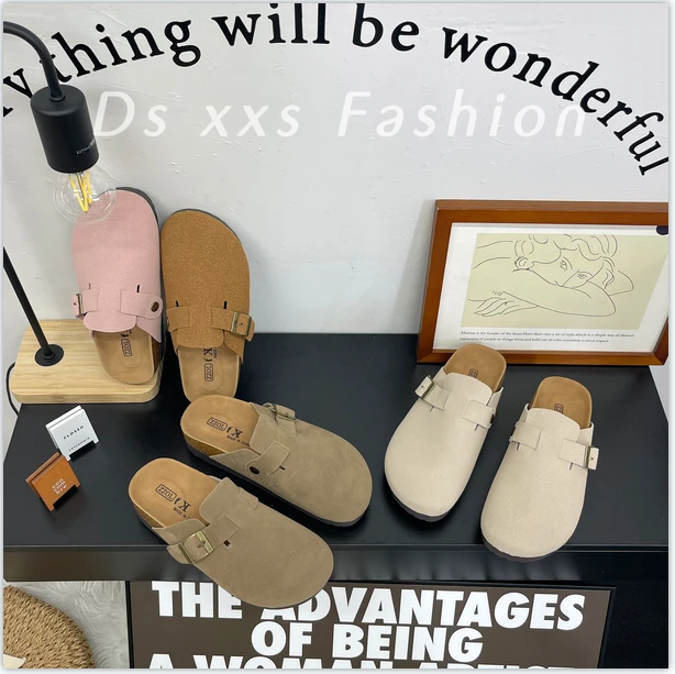 4CM加厚底勃肯鞋女2024年夏季新款时尚复古包头软底凉拖鞋