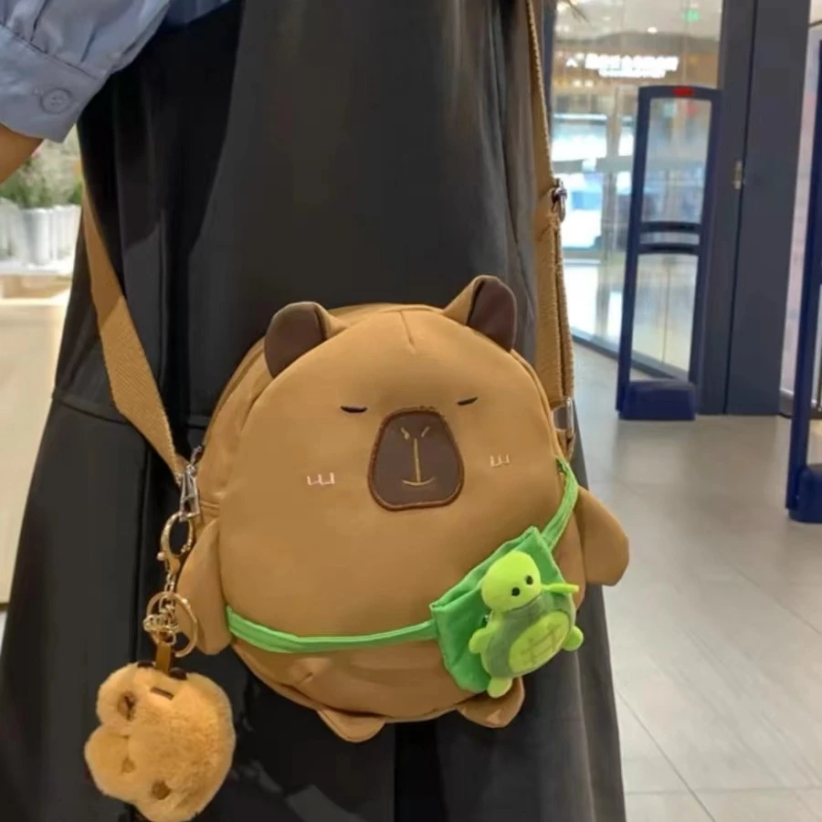 【到手3个小号斜跨款】可爱斜挎包水豚包单肩包