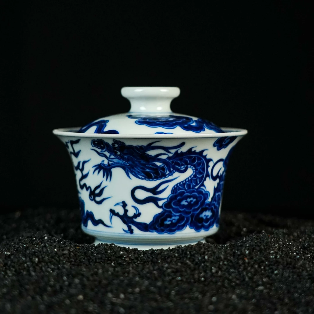 【元真临古】龙纹—马蹄盖碗