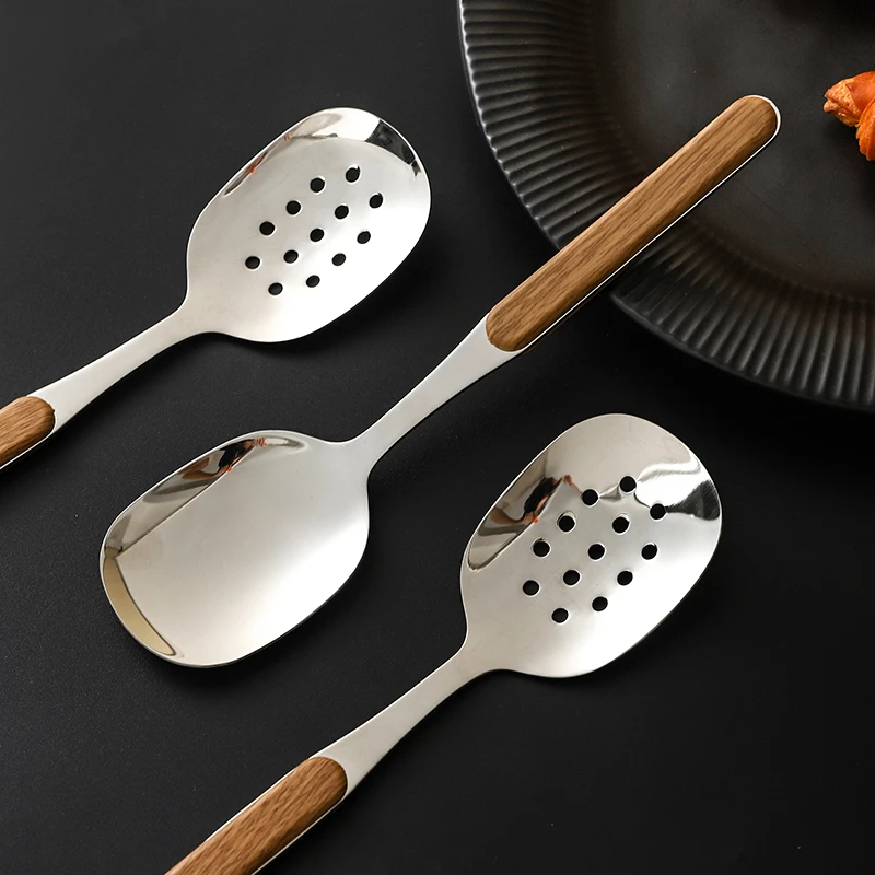 【摩登厨房】304不锈钢分餐勺公用分菜勺大号公勺漏勺家用汤勺子