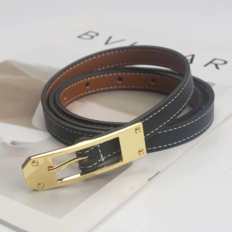 【维伦多】2024女款时尚休闲光面带扣百搭经典腰带