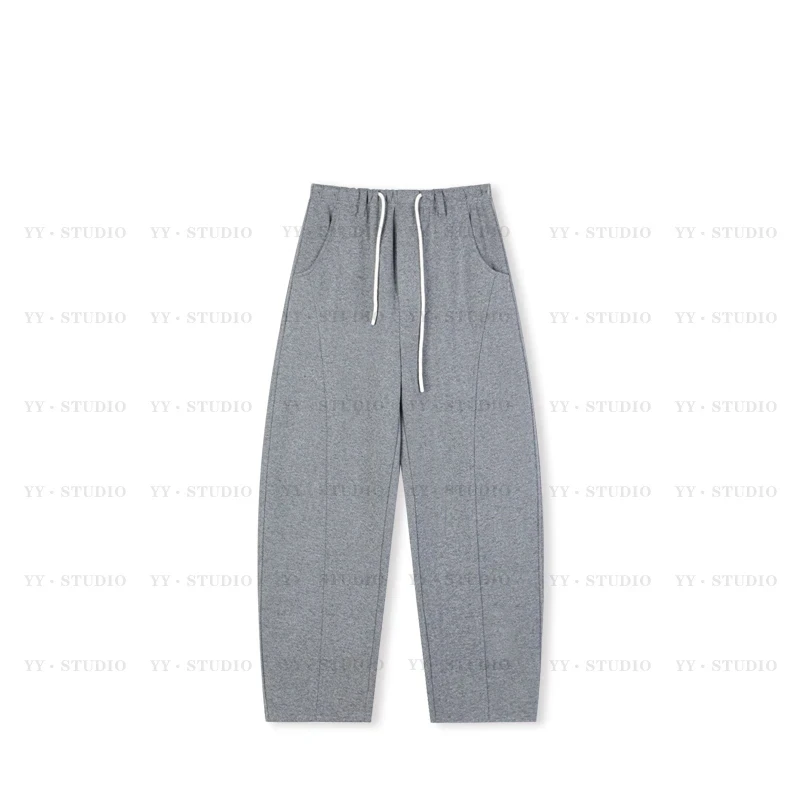 【YANYAN】秋冬休闲抽绳人字纹加绒2024年秋冬新款百搭直筒裤卫裤-4