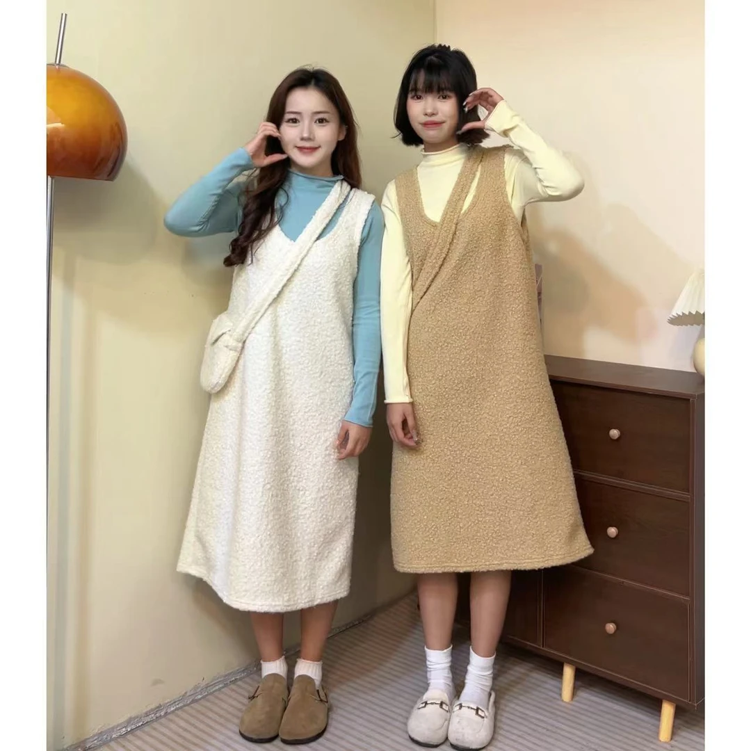 小个子（三件套）定制气质温柔修身甜美上衣+宽松连衣裙