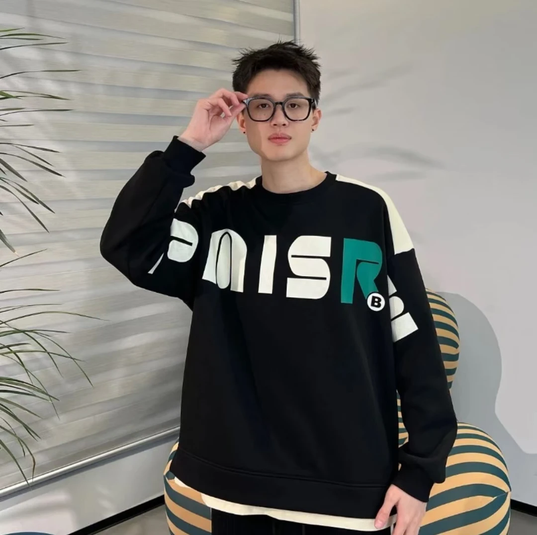 假两件加绒加厚时尚圆领卫衣566