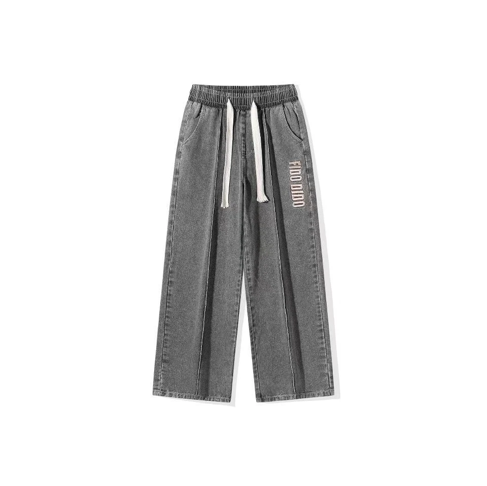 时尚休闲万针刺绣直筒牛仔裤3134