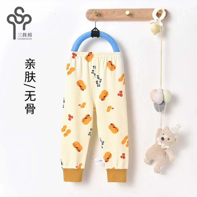 纯棉宝宝无骨秋裤婴儿可开裆裤子男女童线裤宽松衬裤春秋打底裤