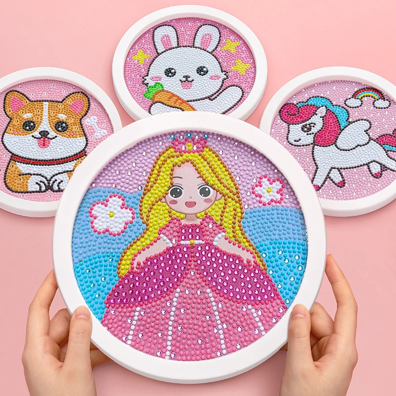 大号钻石画儿童手工创意钻石贴画手工卡通粘粘画水晶点钻益智玩具