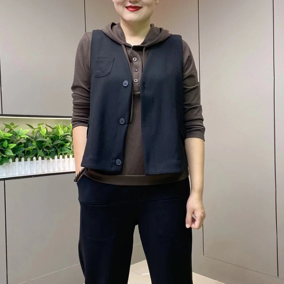 秋季新款百搭宽松休闲马甲（扣子）