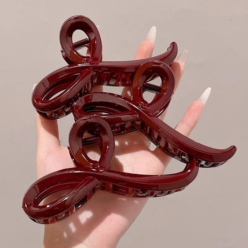 安可拉红早秋抓夹大号发夹女2025新款高级感后脑勺鲨鱼夹子发饰卍