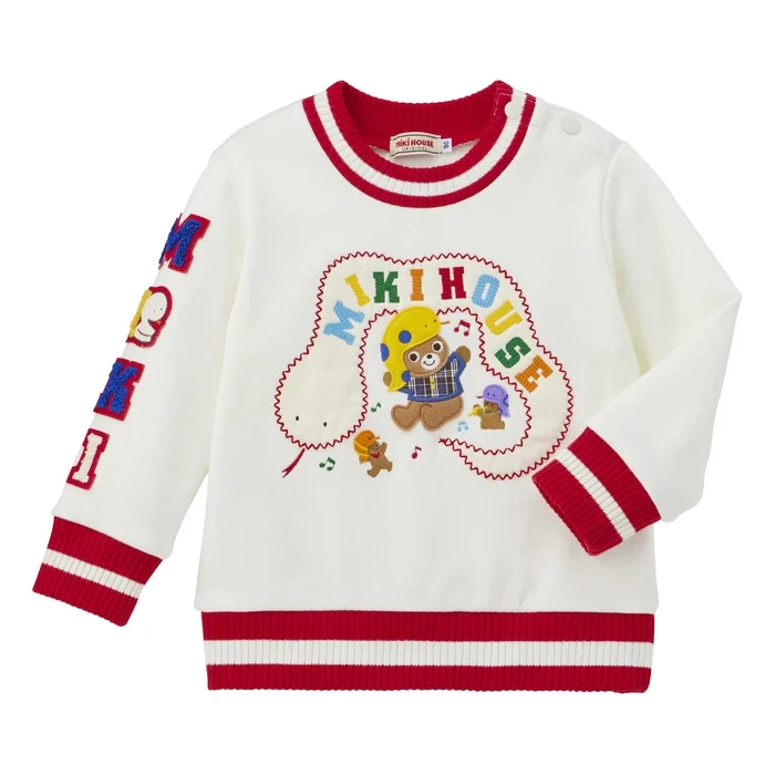 MIKIHOUSE2024秋季新款蛇年限定款男童女童刺绣贴布圆领套头卫衣