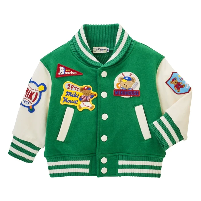 MIKIHOUSE新款男童女童小熊贴布棒球服时尚洋气外套