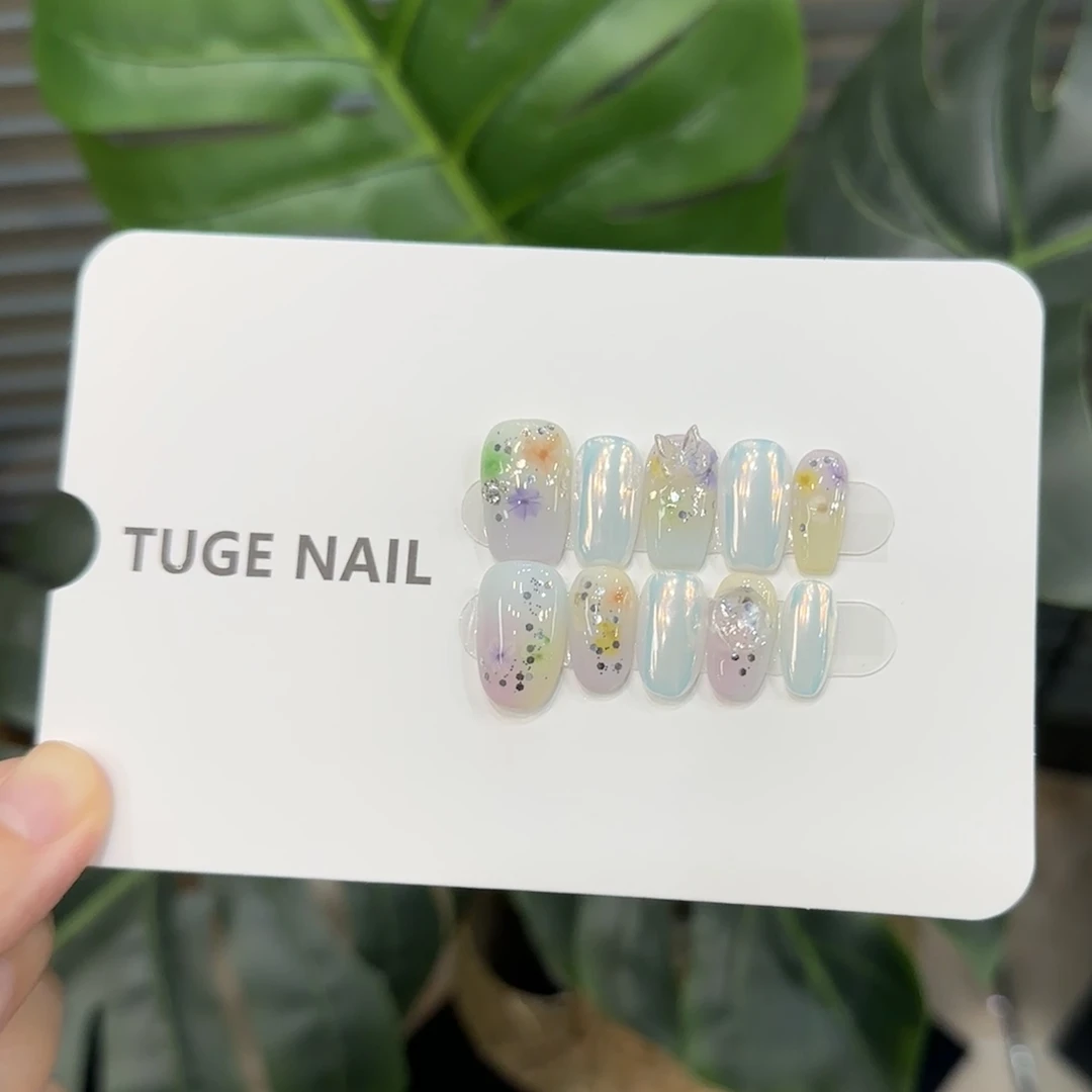 TugeNail“迷迭香”【施家华钻】夏日缤纷色彩温柔纯手工穿戴甲-猪猪