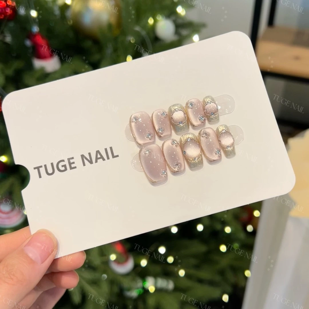 TugeNail “布达拉宫”宝石猫眼拉丝美甲轻奢显白设计师款-莉泽