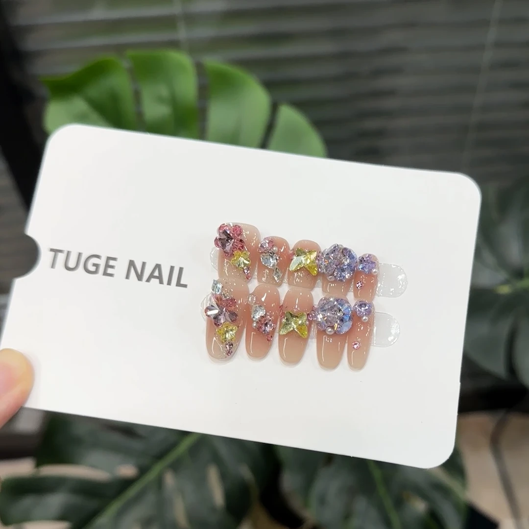 TugeNail“夏日灵感”夏日超闪满钻系列小众轻奢复古穿戴甲TGK1101
