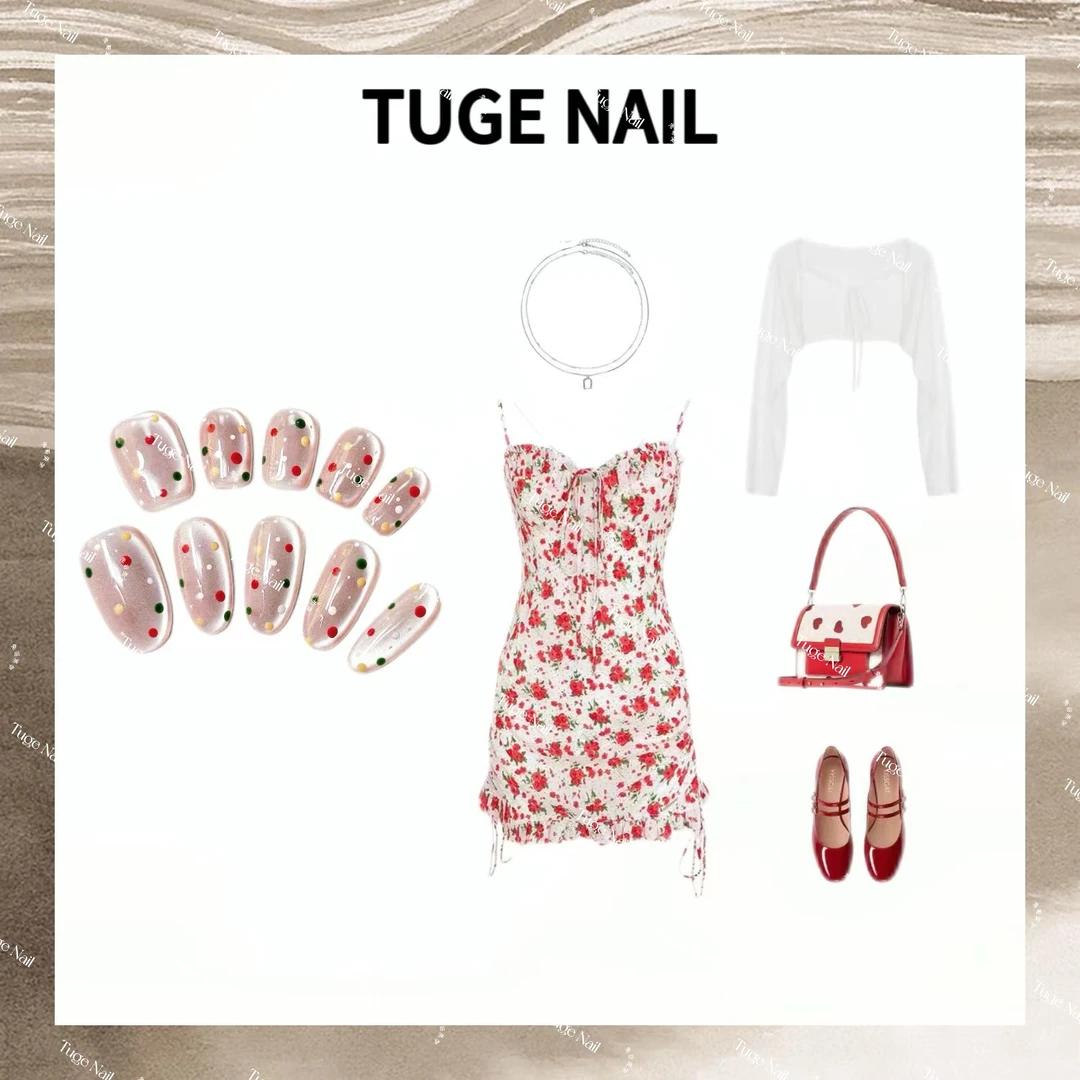 TugeNail“波点”春日花花高级感极简小众设计师穿戴甲TG1105