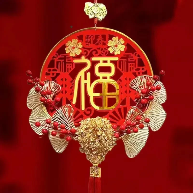 新款迎春接好运室内氛围装饰迎春接福新年挂件FF