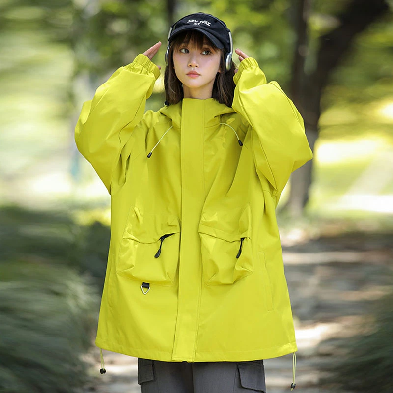 740七型男女同款夹克2023秋季新款户外运动休闲拼接连帽夹克