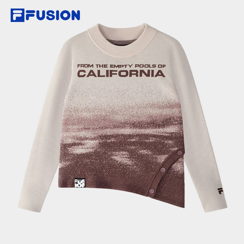 FILA FUSION【大气色系】修身显瘦编织衫女秋冬季打底衫T11W513401