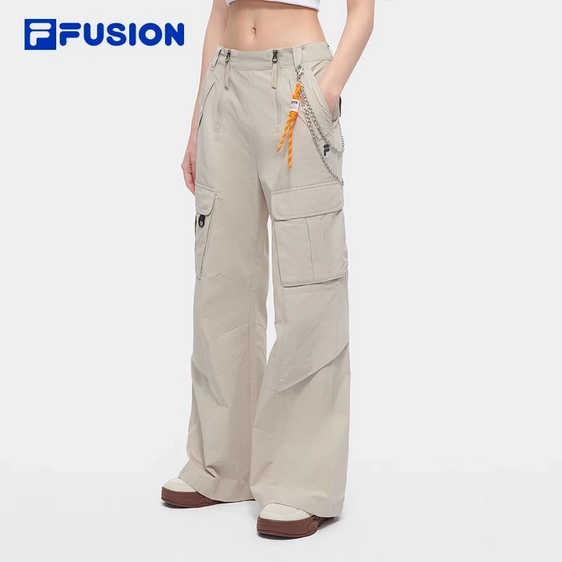 斐乐梭织女款长裤2024夏款时尚休闲机能工装裤 T11W421804