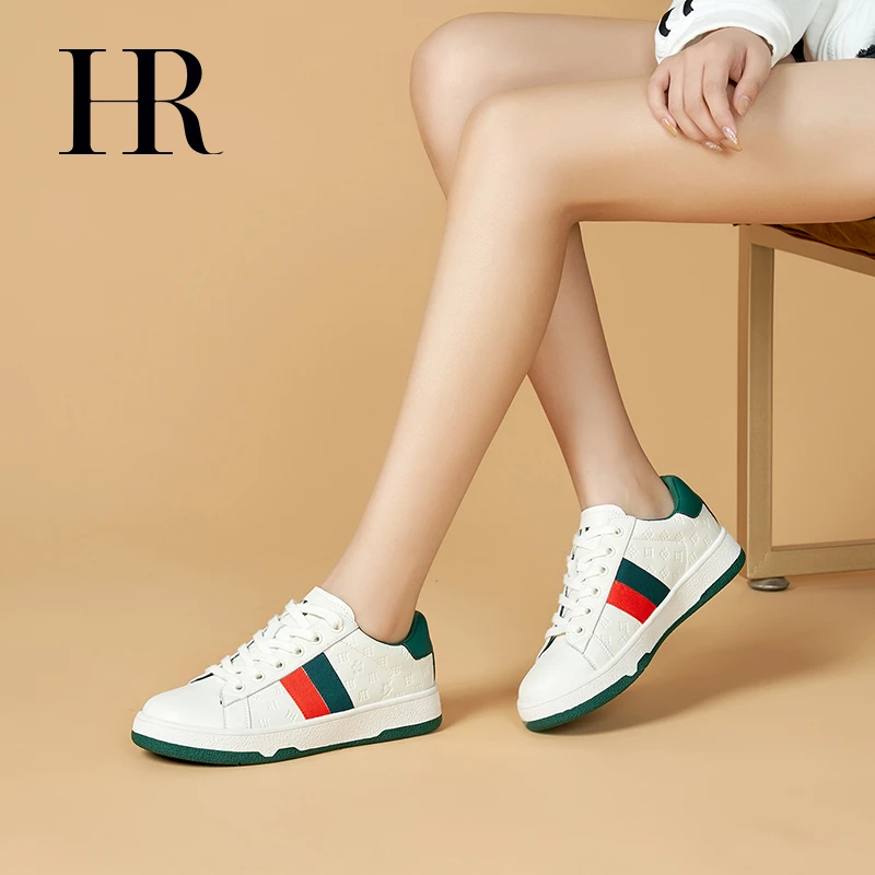 HR/赫莲娜女鞋真皮2023秋季新款板鞋欧货小白鞋女百搭平底休闲鞋