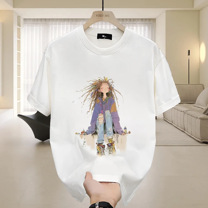 夏季痞帅ins潮牌宽松休闲重磅纯棉短袖T恤美式青年男女款半袖上衣