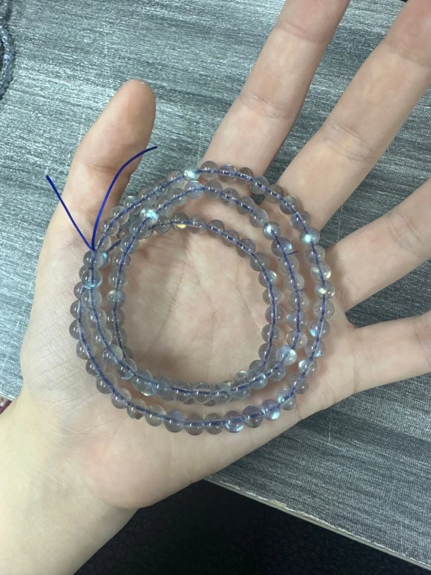 07. 天然灰月光多圈手串  卡4.7mm-5.2mm左右（多样性发一条）