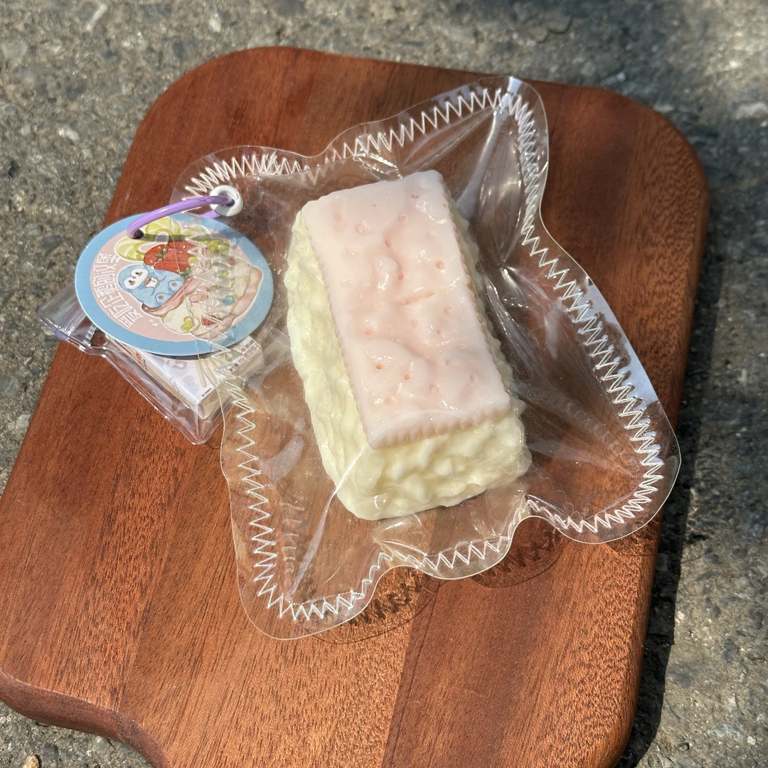 水感蜜桃饼干二连 食品级硅胶DIY仿真捏捏乐 解压玩具默认微瑕