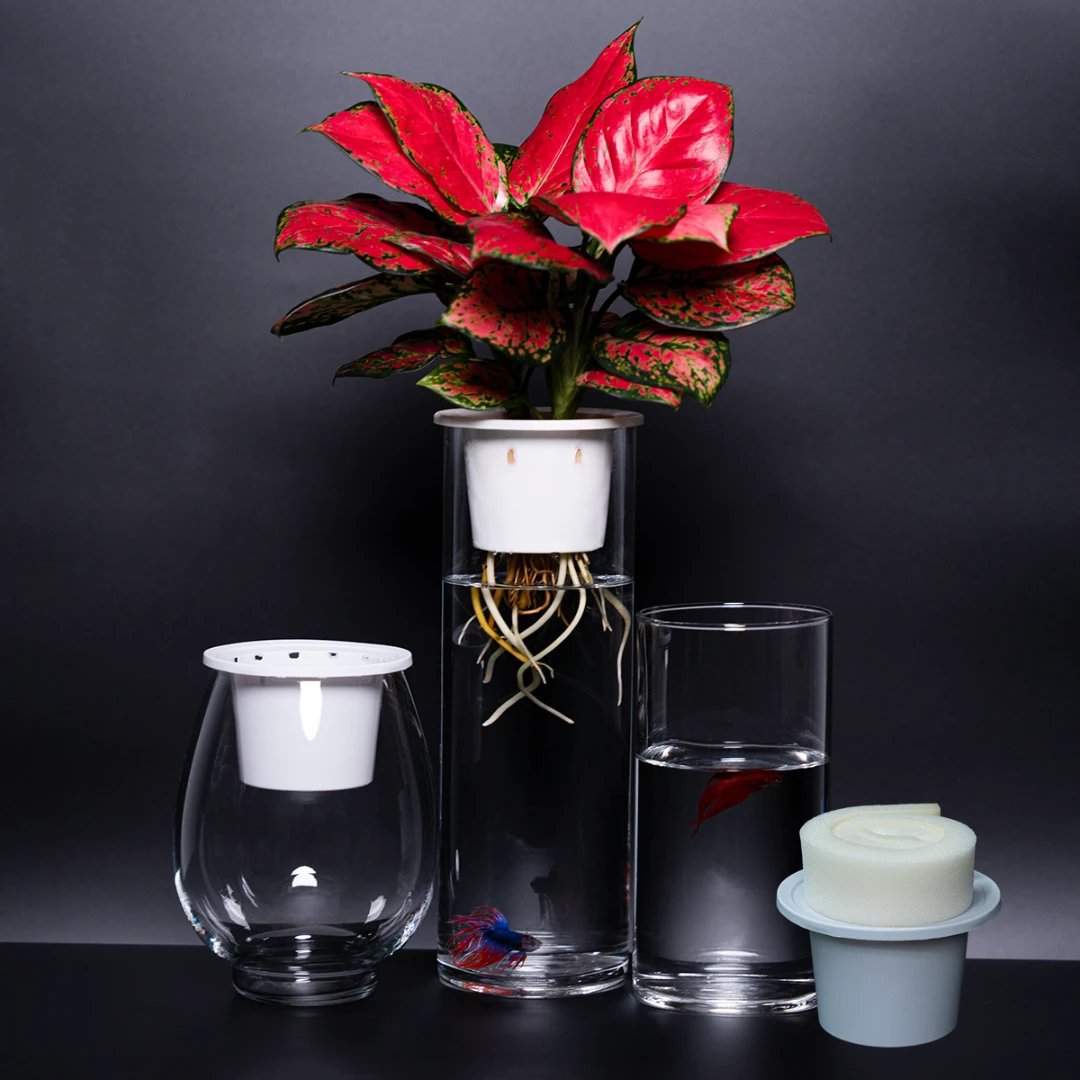 水培玻璃瓶定植栏花卉绿植扦插养鱼透明缸花瓶摆件纯手工物品