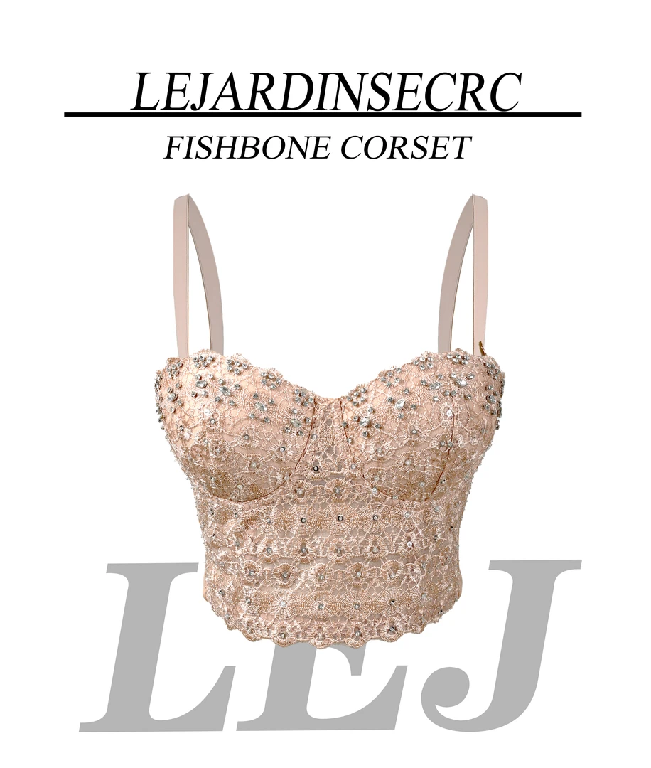 【法式内搭】名媛辣妹亮钻钉珠上衣性感塑形抹胸免内衣