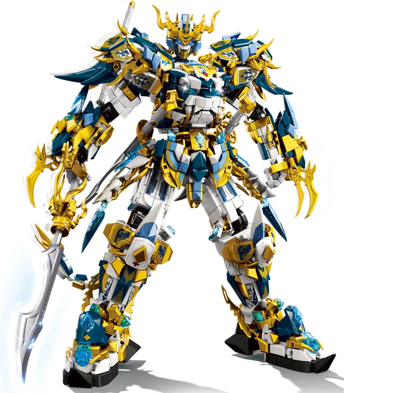 积木男孩子系列大号拼装玩具白虎赵云机器人甲儿童礼物益智巨大型