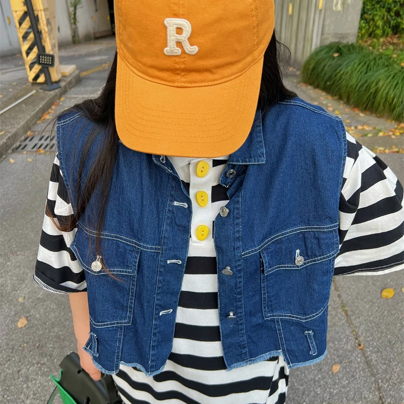 深蓝牛仔小马夹 体重无限制