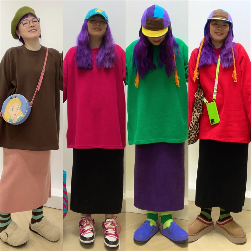 复古两侧开叉卫衣