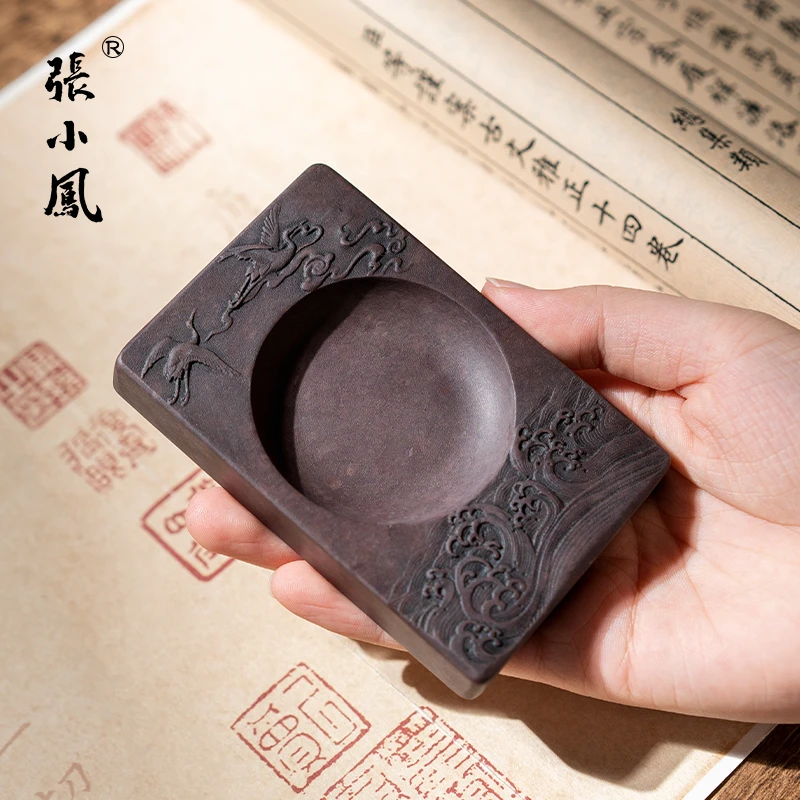 张小凤端砚宋坑小砚台肇庆雕刻小楷书法专用墨砚天然可磨墨原石
