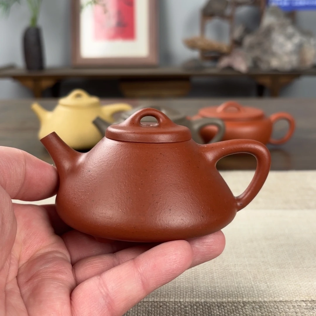 紫砂茶壶苹***微瑕黄龙山原矿紫砂壶