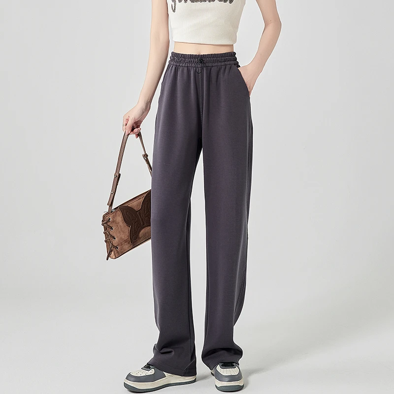 【现货】XVRV秋冬懒懒阔腿长裤高腰休闲宽松显瘦跑步运动百搭卫裤女